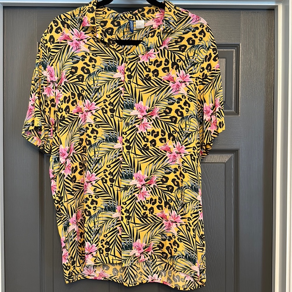 Divided Cheetah button shirt with matching swim suit